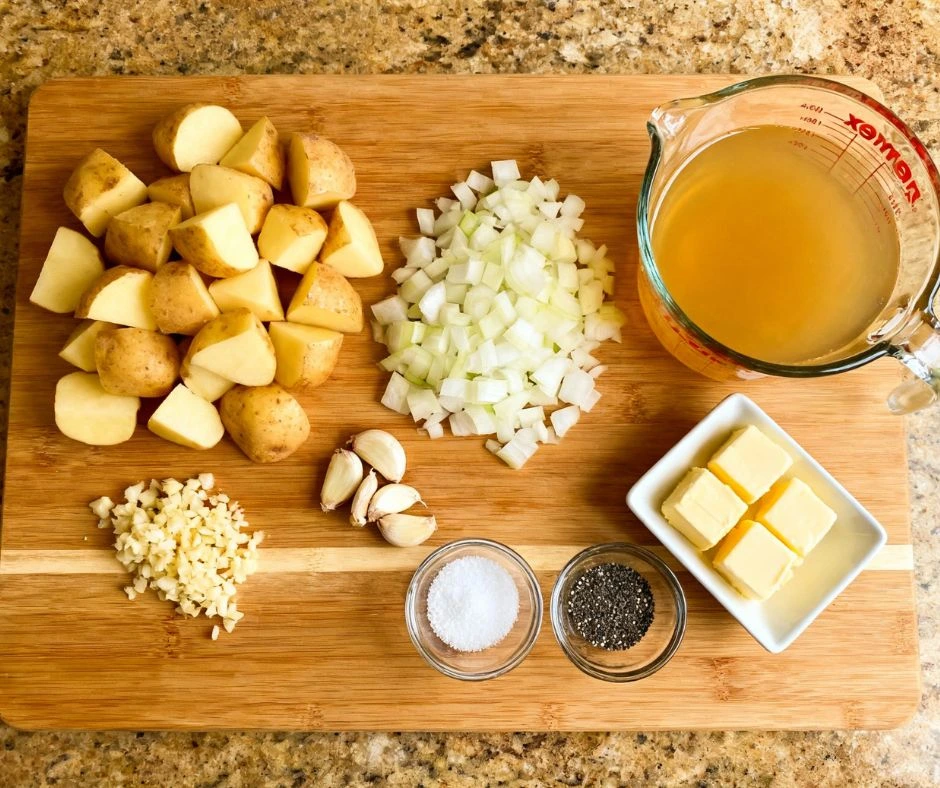 Base Ingredients for Creamy Loaded Baked Potato Soup Crockpot Recipe