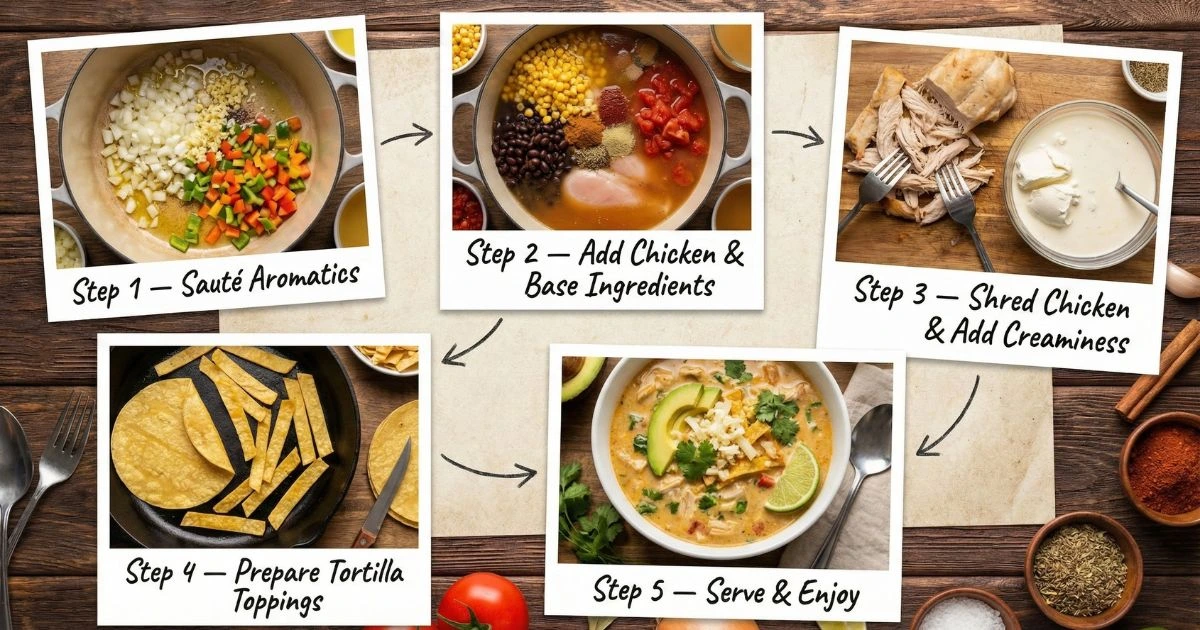 Creamy Chicken Tortilla Soup (Step-by-Step Guide)