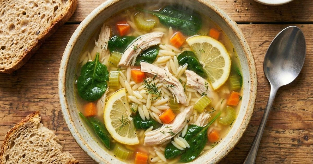 Lemon Chicken Orzo Soup