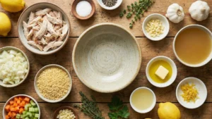 Main Ingredients of Lemon Chicken Orzo Soup
