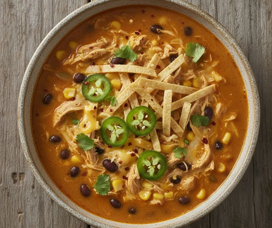 Spicier Variation of Creamy Chicken Tortilla Soup
