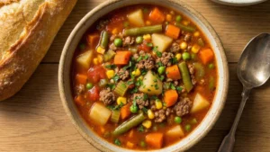 Vegetable Soup With Ground Beef Version