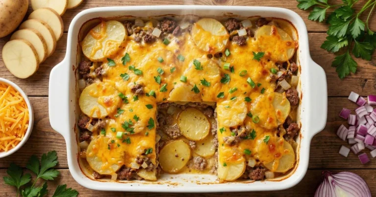 Cheesy Ground Beef & Potato Casserole