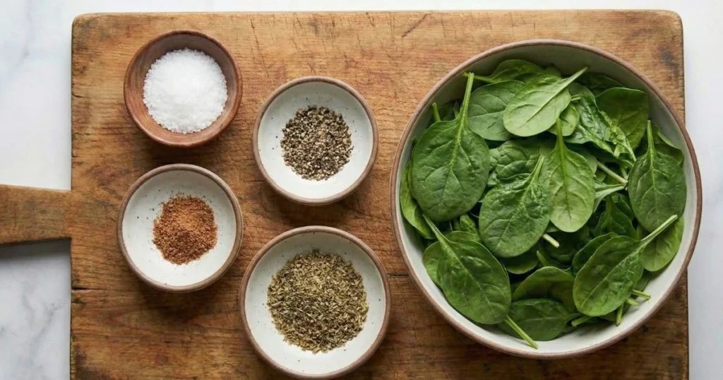 1 teaspoon salt ½ teaspoon black pepper ¼ teaspoon nutmeg 1 teaspoon Italian seasoning 2 cups fresh spinach or kale